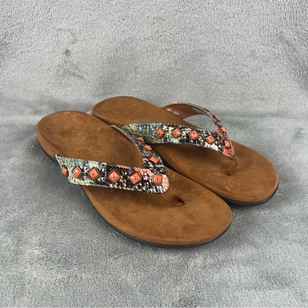 Vionic Sandals Rest Floriana Toepost Slip On Orthotic Support Womens 9 Comfort